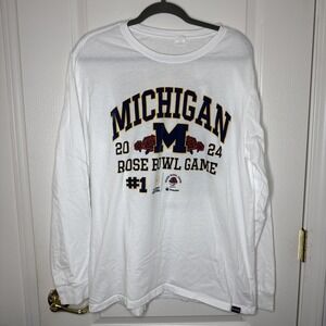 Michigan Wolverines 2024 Rose Bowl Game Long Sleeve T-Shirt Size L